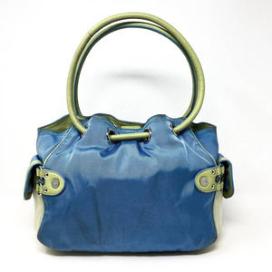 Cole Haan Megan Blue Green Nylon Leather Shoulder Bag